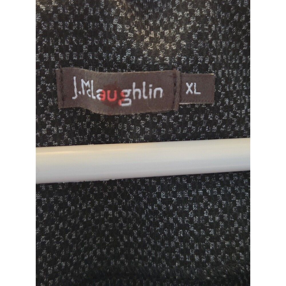 J. McLaughlin Dinah Shift Dress XL Black Off-White Faux Leather Trim Tweed NWOT - Picture 6 of 8